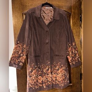 Denim + Company D & Co Medium Vintage Bohemian Corduroy Cotton Jacket Coat